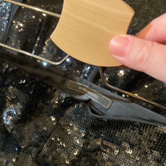 Bcbg Max Azria black pleated sequin skirt - Picture 3 of 4